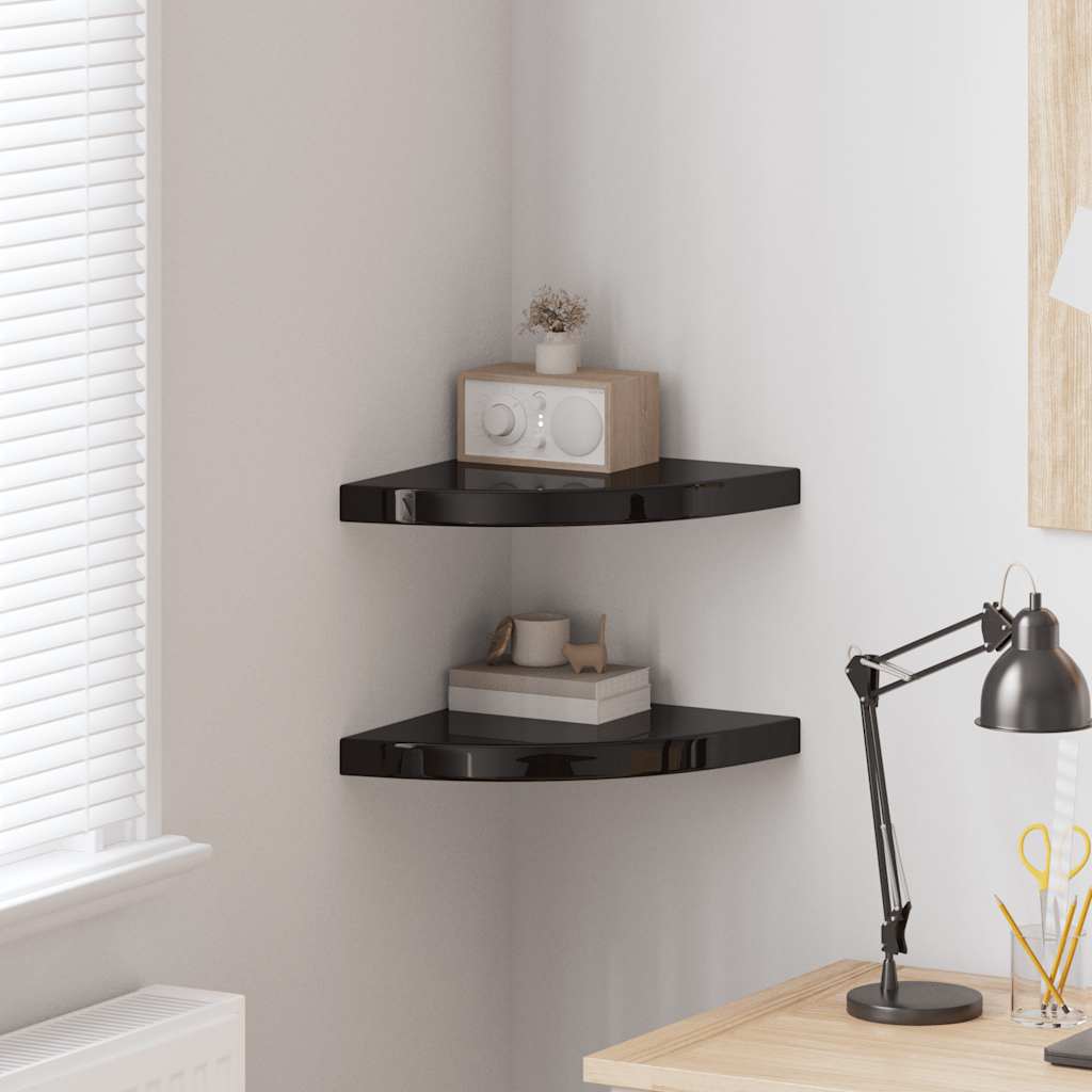 323926 Floating Corner Shelves 2 pcs Oak 35x35x3,8 cm MDF