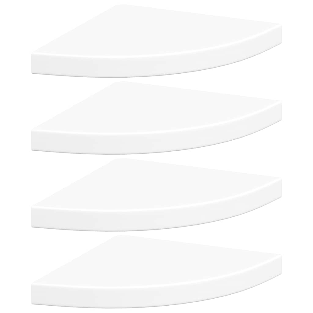 Estantes flotantes de esquina 4 uds MDF blanco 35x35x3,8 cm