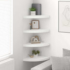 Estantes flotantes de esquina 4 uds MDF blanco 35x35x3,8 cm