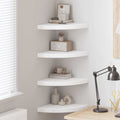 Estantes flotantes de esquina 4 uds MDF blanco 35x35x3,8 cm