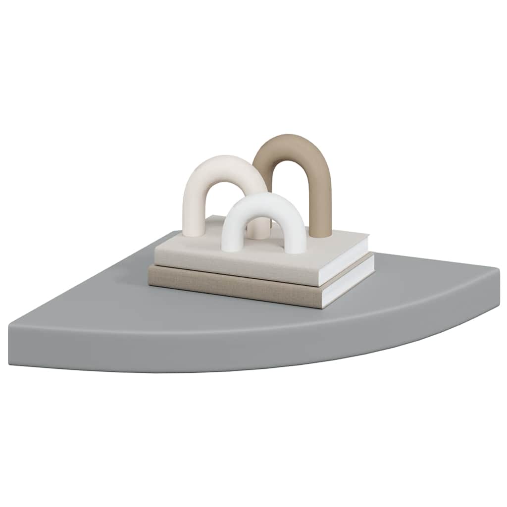 323922 Floating Corner Shelf Grey 35x35x3,8 cm MDF