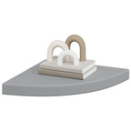 323922 Floating Corner Shelf Grey 35x35x3,8 cm MDF
