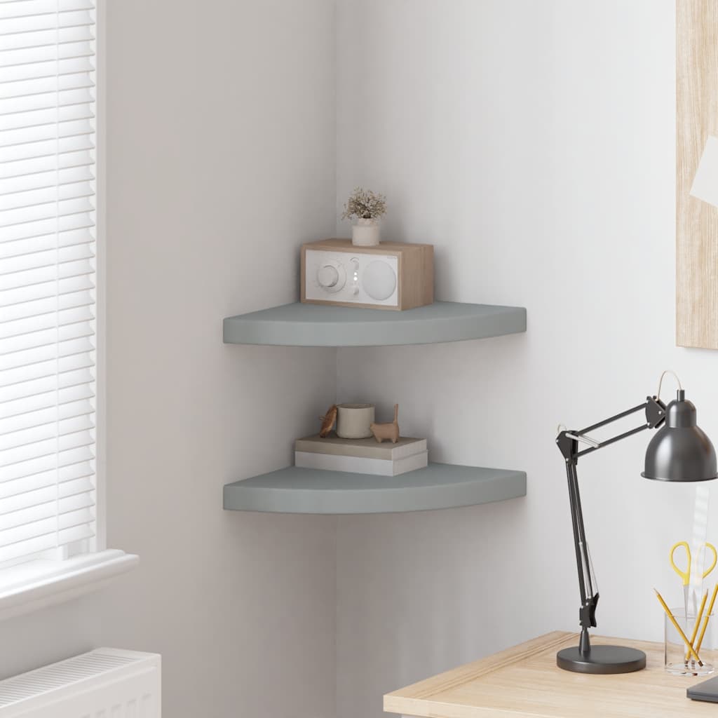 323926 Floating Corner Shelves 2 pcs Oak 35x35x3,8 cm MDF