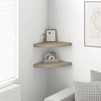 323926 Floating Corner Shelves 2 pcs Oak 35x35x3,8 cm MDF