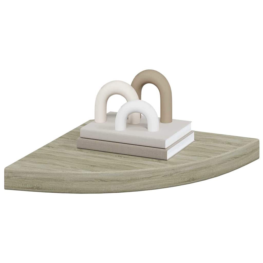 323926 Floating Corner Shelves 2 pcs Oak 35x35x3,8 cm MDF