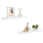 Repisa para marcos de fotos 2 uds MDF blanco 40x9x3 cm