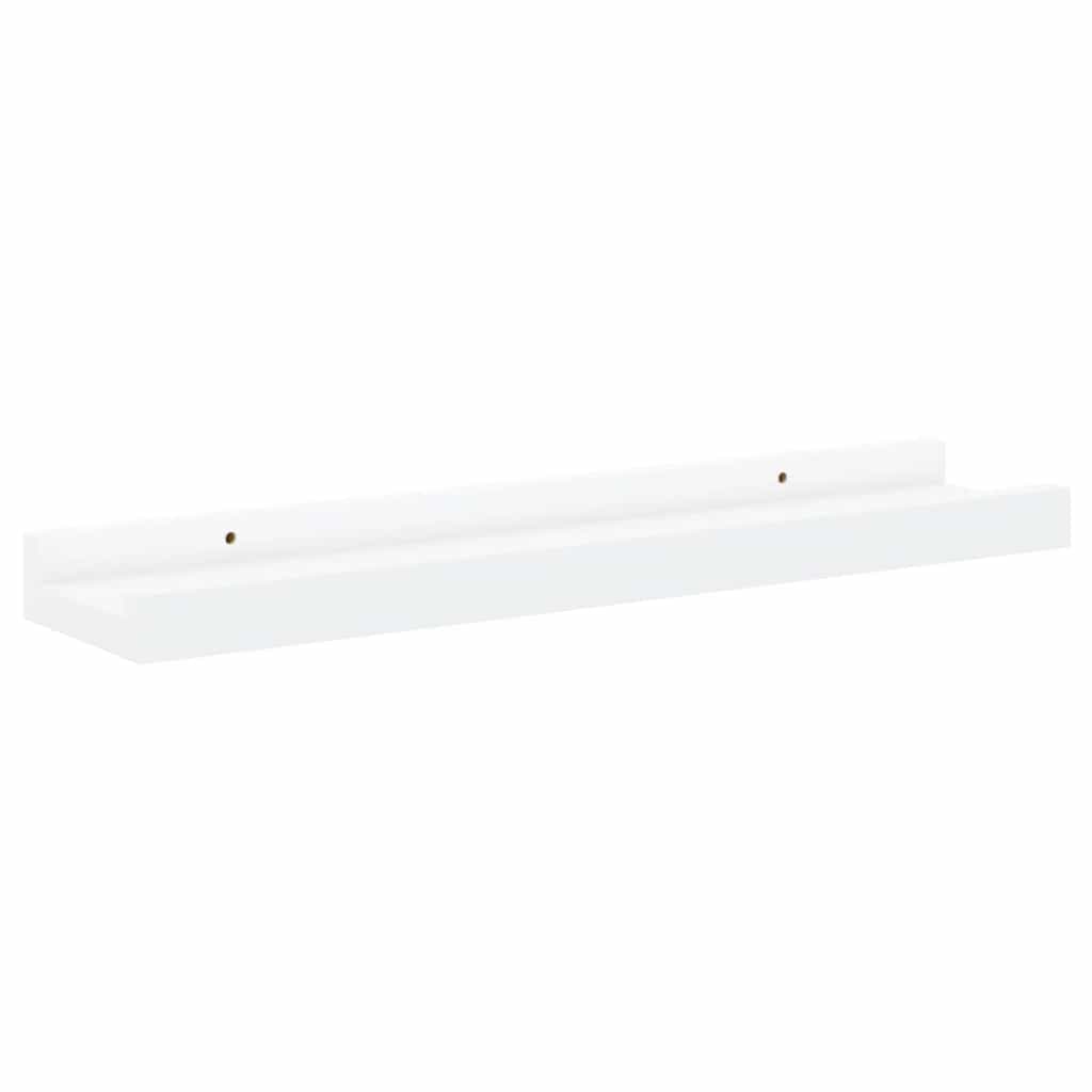 Repisa para marcos de fotos 2 uds MDF blanco 40x9x3 cm