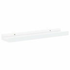 Repisa para marcos de fotos 2 uds MDF blanco 40x9x3 cm