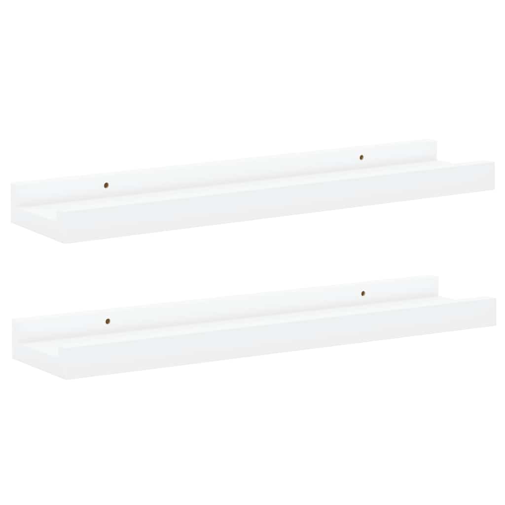 Repisa para marcos de fotos 2 uds MDF blanco 40x9x3 cm
