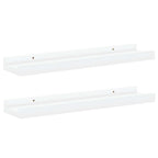 Repisa para marcos de fotos 2 uds MDF blanco 40x9x3 cm