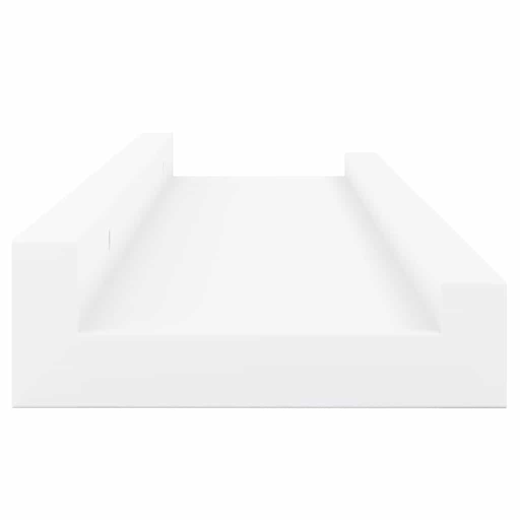 Repisa para marcos de fotos 2 uds MDF blanco 40x9x3 cm