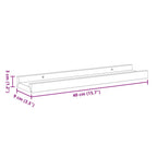 Repisa para marcos de fotos 2 uds MDF blanco 40x9x3 cm
