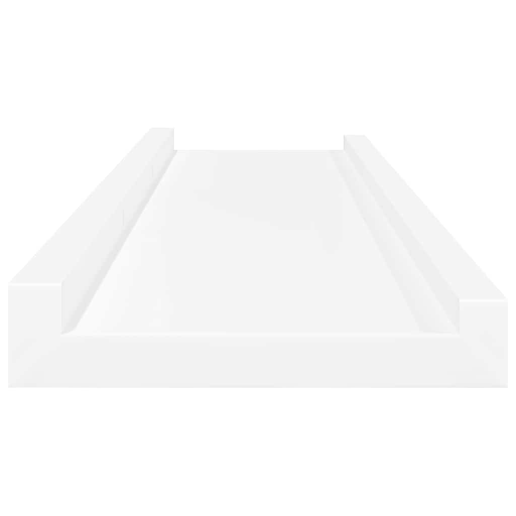 Repisa para marcos de fotos 2 uds MDF blanco 80x9x3 cm