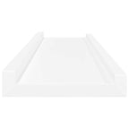 Repisa para marcos de fotos 2 uds MDF blanco 80x9x3 cm