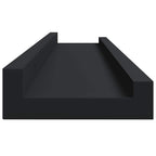 Repisa para marcos de fotos 2 uds MDF negro 80x9x3 cm