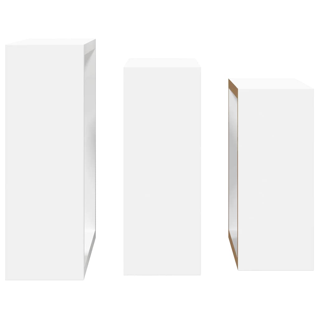 Estantes cubo de pared 3 unidades MDF blanco
