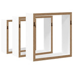 Estantes cubo de pared 3 unidades MDF blanco