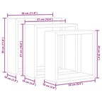 Estantes cubo de pared 3 unidades MDF blanco