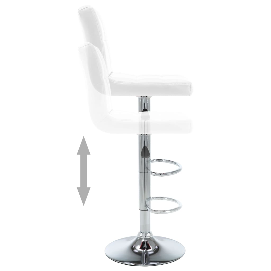 Taburetes de cocina 2 unidades cuero sintético blanco