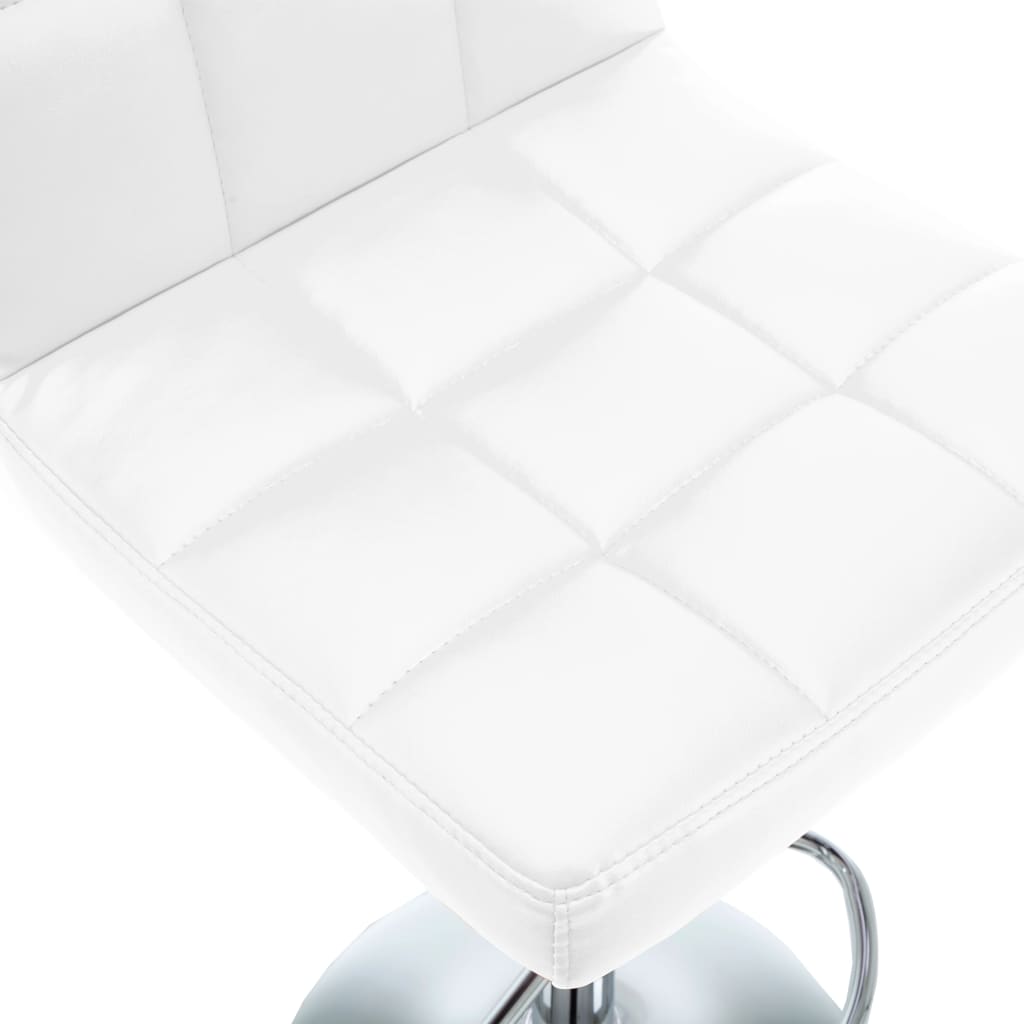 Taburetes de cocina 2 unidades cuero sintético blanco