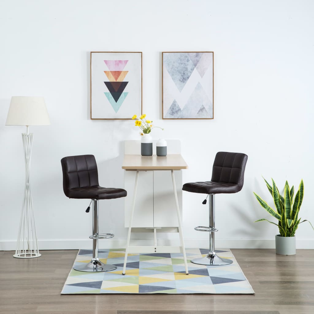 Kitchen Stools 2 pcs White Faux Leather