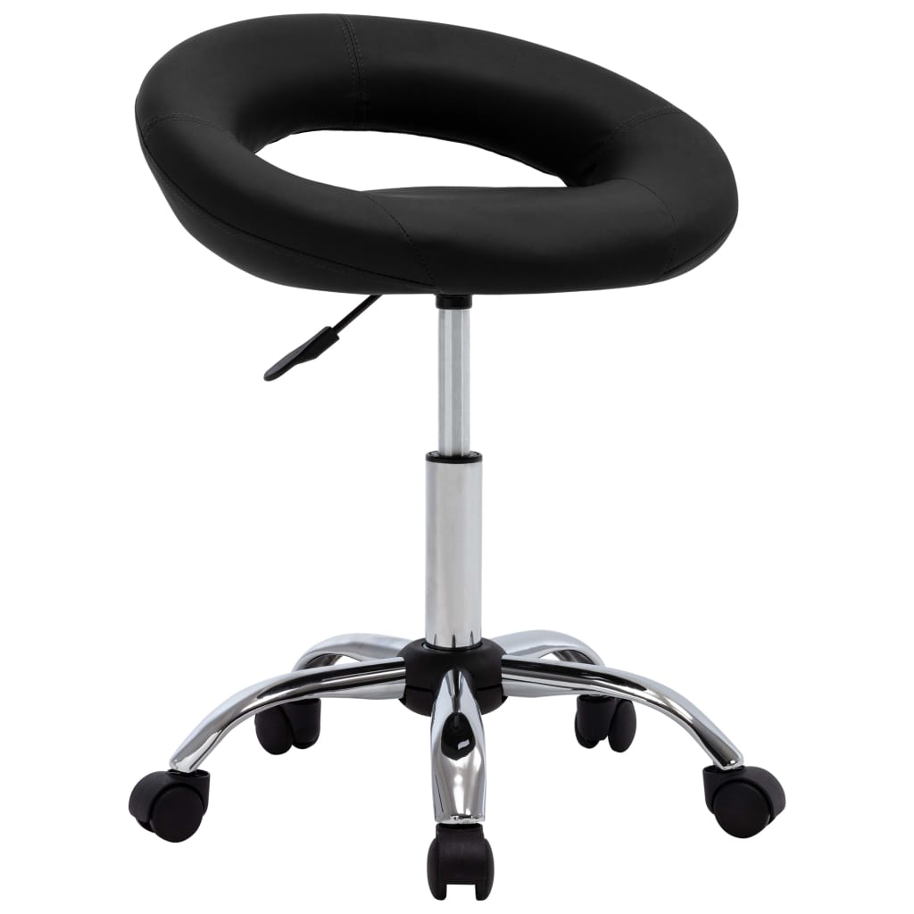 Silla de trabajo con ruedas cuero sintético blanco