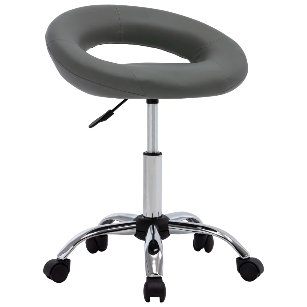 Silla de trabajo con ruedas cuero sintético blanco
