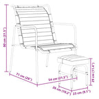 Silla de relax reposabrazos y reposapiés cuero auténtico marrón