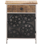 Mesita de noche de madera de mango rugosa 40x30x50 cm