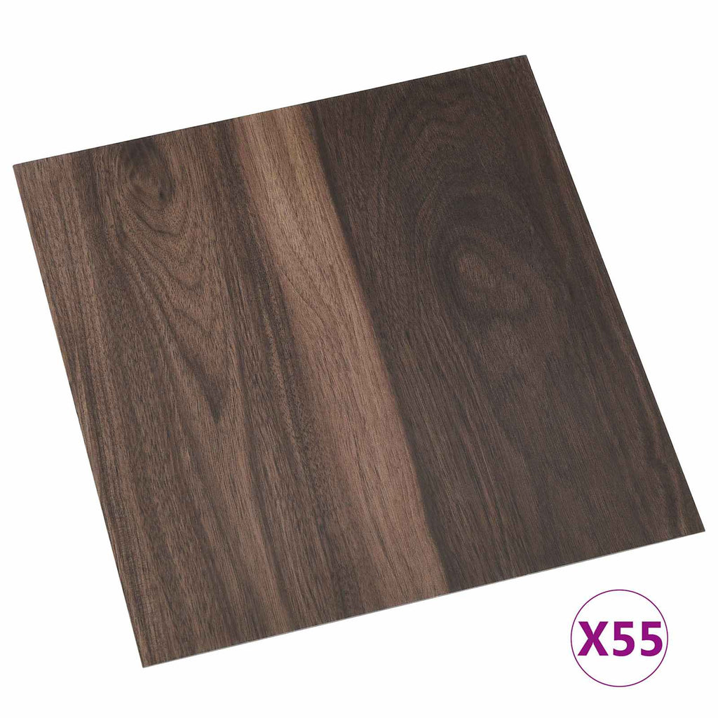 Tablas de Suelo 55 pcs Marrón Oscuro 5,11 m² PVC