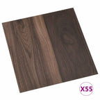 Tablas de Suelo 55 pcs Marrón Oscuro 5,11 m² PVC