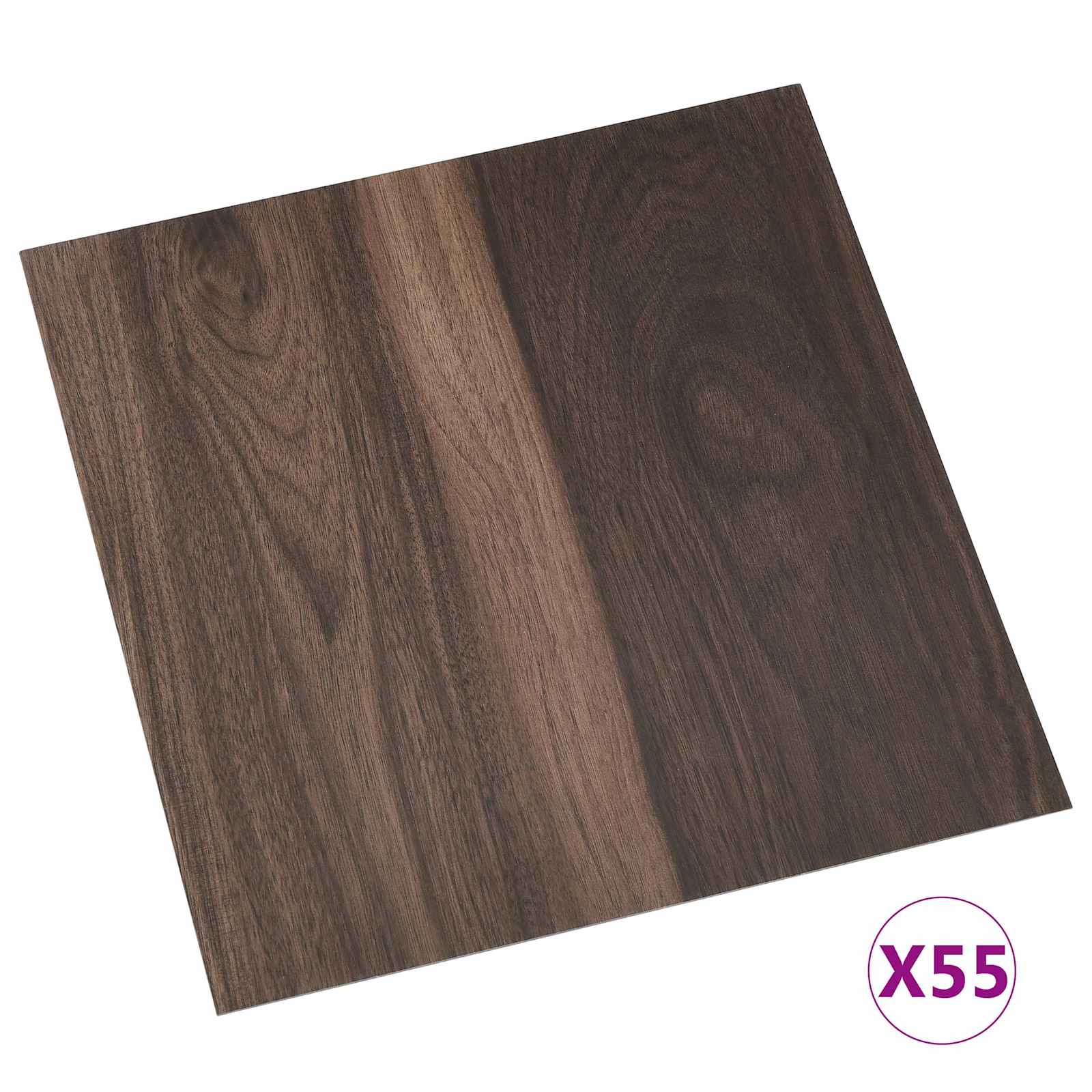 Tablas de Suelo 55 pcs Marrón Oscuro 5,11 m² PVC