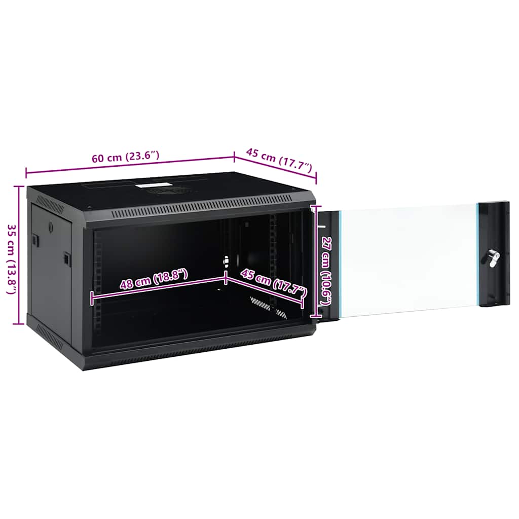 Armario de red de pared 6U 19" IP20 600x450x350 mm