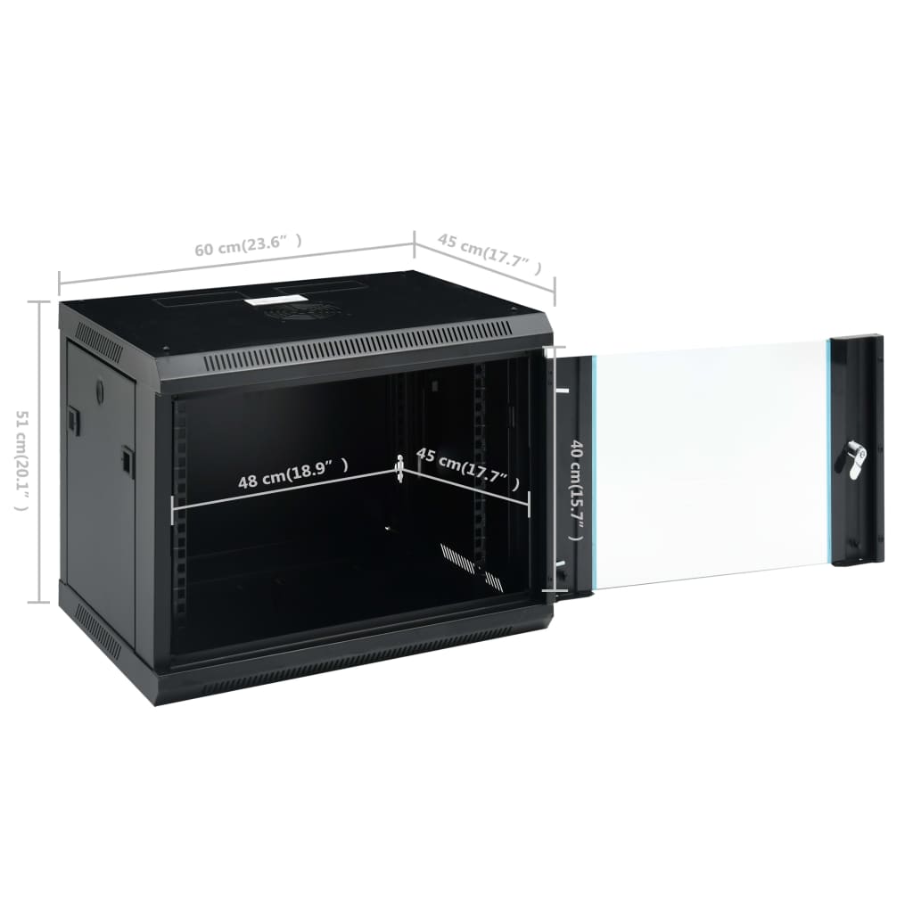 Armario de red de pared 9U 19" IP20 600x450x510 mm