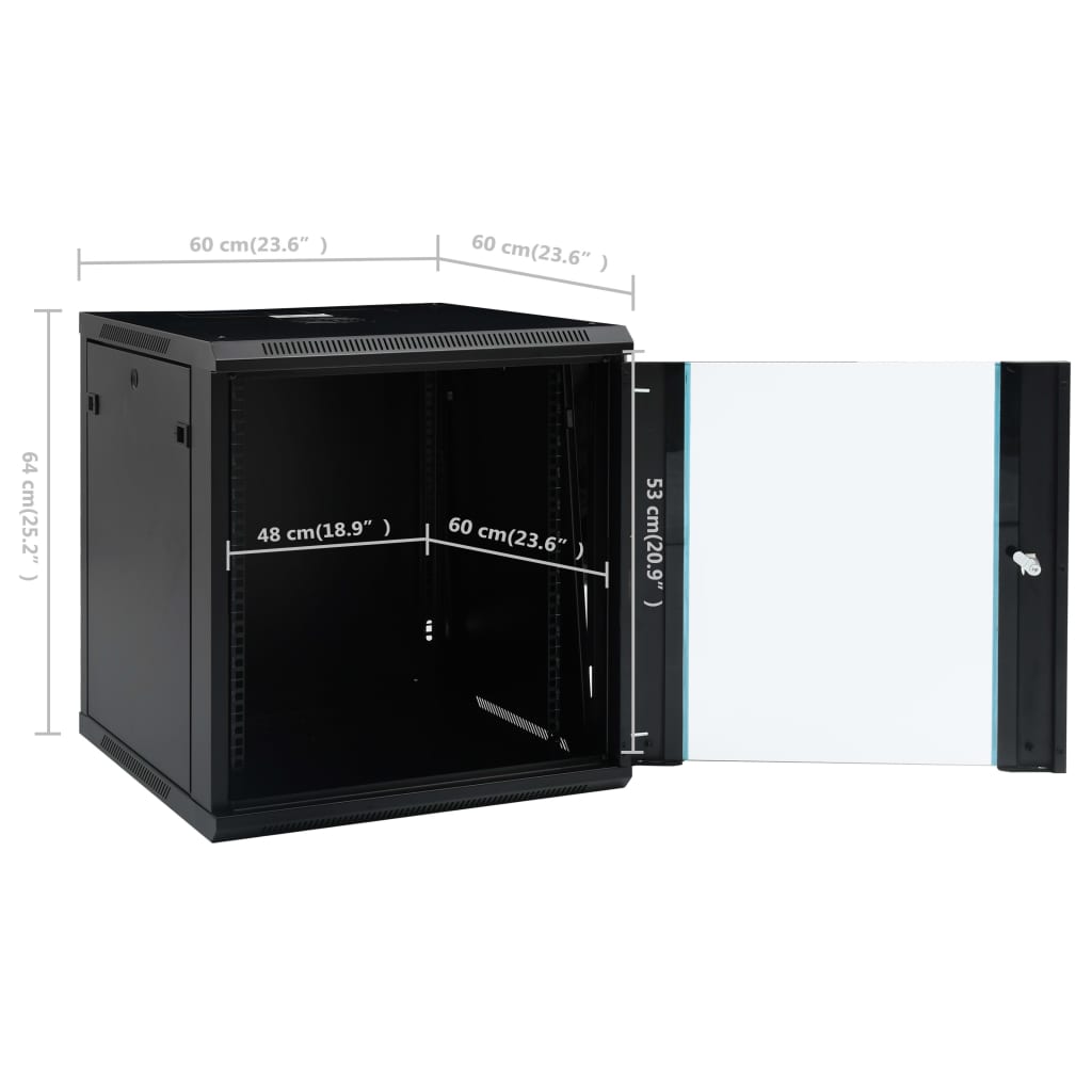 Armario de red de pared 12U 19" IP20 600x600x640 mm
