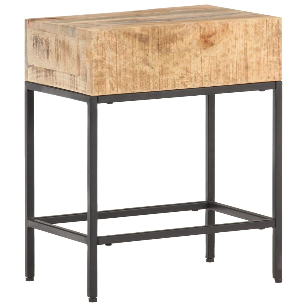 Mesa auxiliar de madera de mango maciza 40x30x50 cm