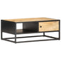 Mueble de TV puerta tallada madera de mango rugosa 90x55x36 cm