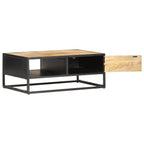 Mueble de TV puerta tallada madera de mango rugosa 90x55x36 cm