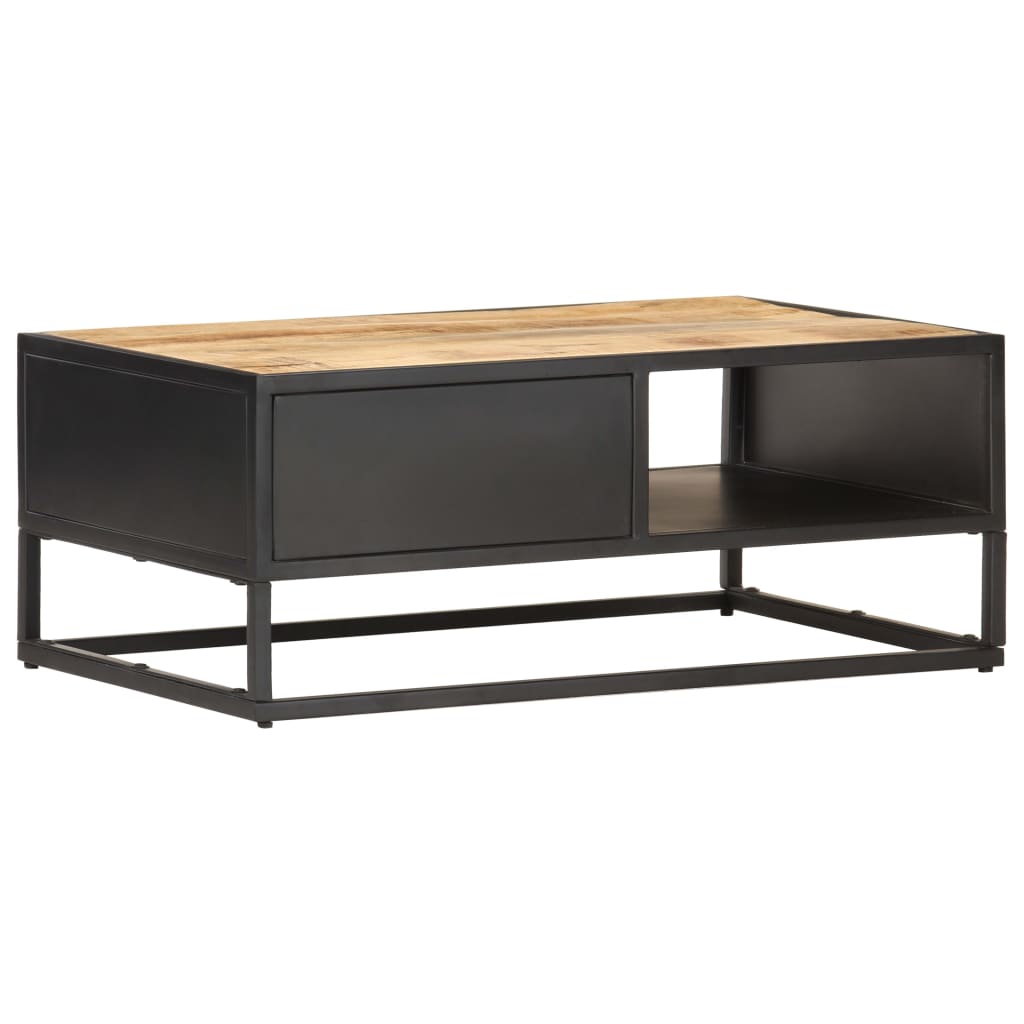 Mueble de TV puerta tallada madera de mango rugosa 90x55x36 cm