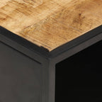 Mueble de TV puerta tallada madera de mango rugosa 90x55x36 cm