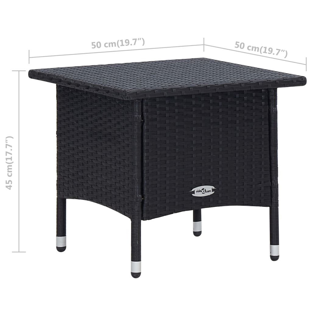 Set muebles de jardín 2 piezas y cojines ratán sintético negro