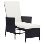 Set muebles de jardín 2 piezas y cojines ratán sintético negro