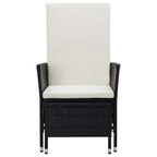 Set muebles de jardín 2 piezas y cojines ratán sintético negro