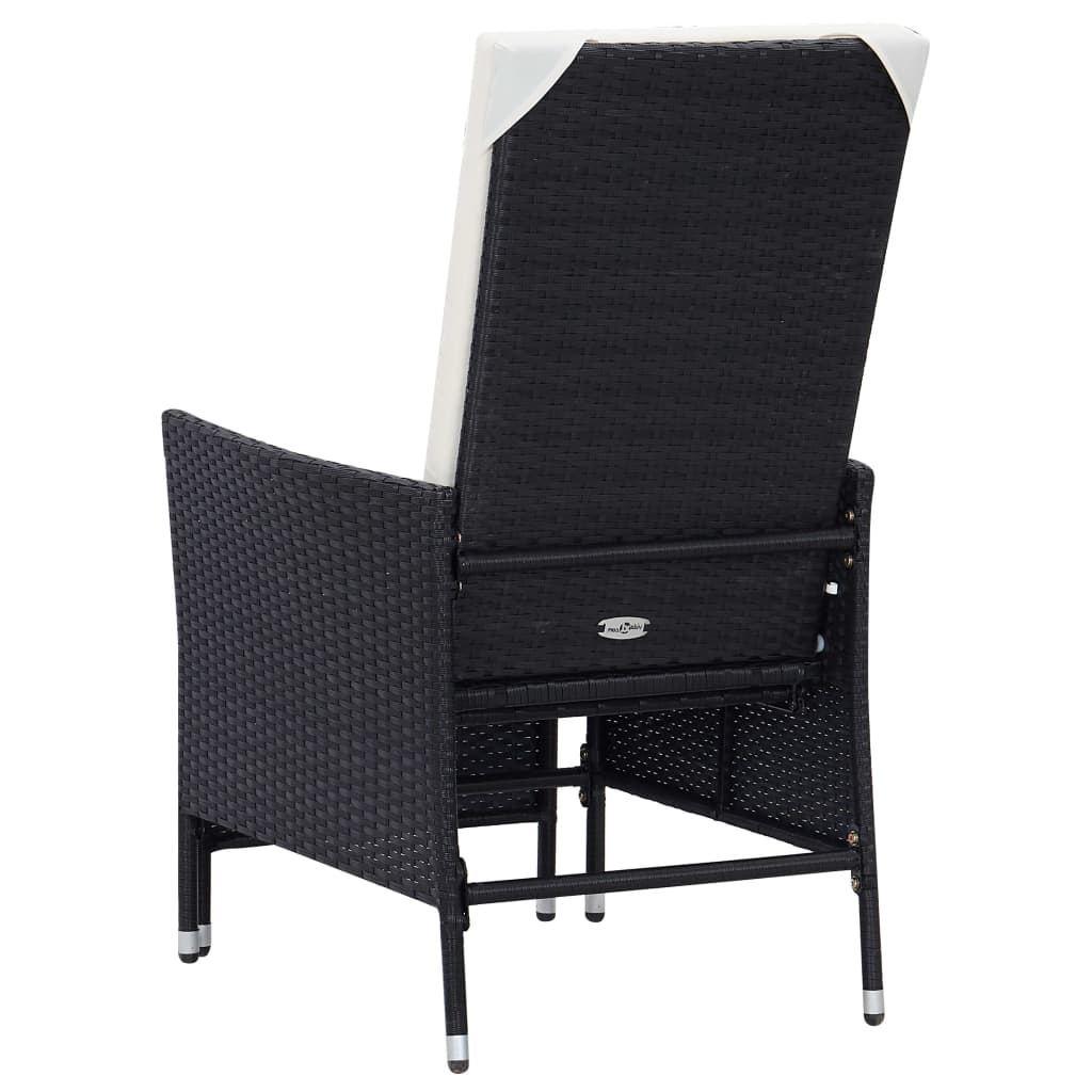 Set muebles de jardín 2 piezas y cojines ratán sintético negro