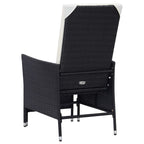 Set muebles de jardín 2 piezas y cojines ratán sintético negro