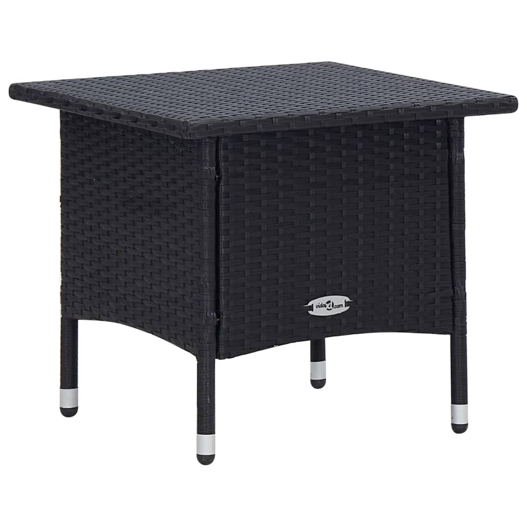 Set muebles de jardín 2 piezas y cojines ratán sintético negro