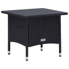 Set muebles de jardín 2 piezas y cojines ratán sintético negro
