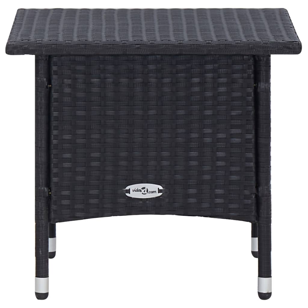 Set muebles de jardín 2 piezas y cojines ratán sintético negro