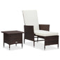 2-piece patio furniture set with cushions, PE rattan brown