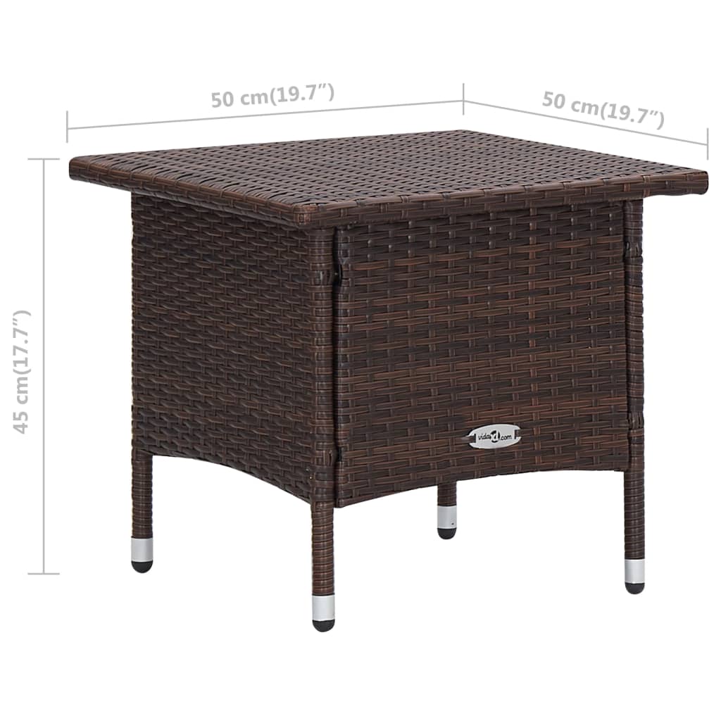 Set de muebles de jardín 2 piezas con cojines ratán PE marrón